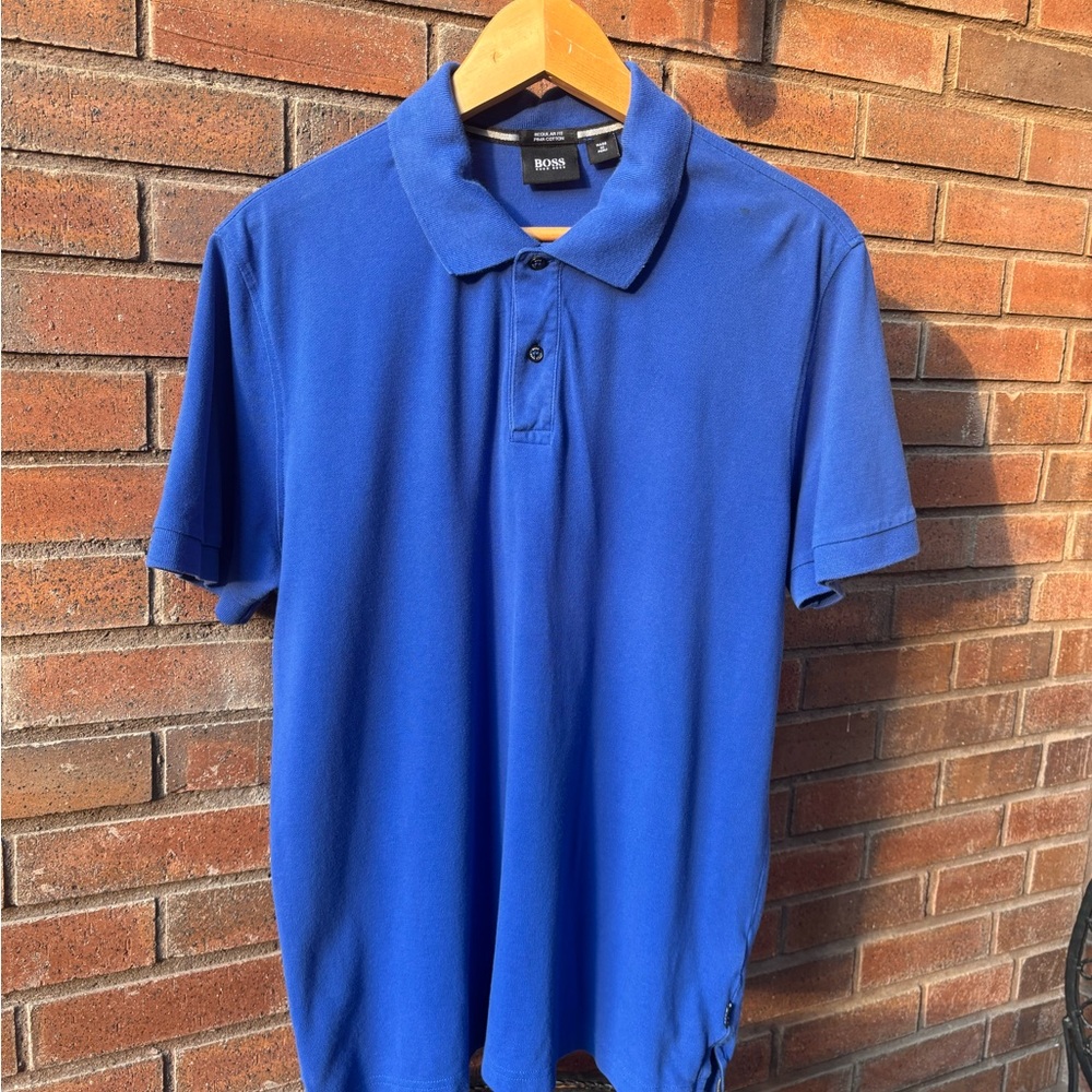 Hugo Boss Blue Polo Shirt Classic Design size XL